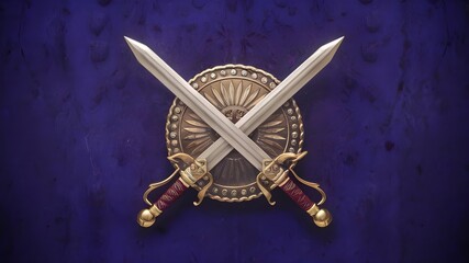 Heritage Indian Shield with Talwar Swords - Strength and Tradition