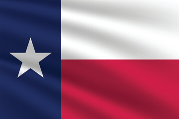  Texas State Flag illustration. Texas Flag. Waving Texas State Flag. 
