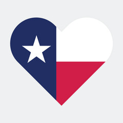  Texas State Flag illustration. Texas Flag. Texas State Heart Flag. 
