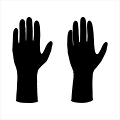 Medical gloves silhouette isolated on white background. Gloves icon vector illustration design.