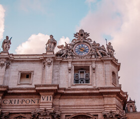 clock on historical building
