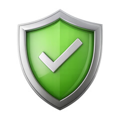 shield with tick on transparent background
