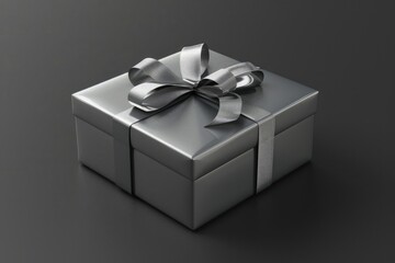 A beautifully wrapped gift box with a silver bow, perfect for special occasions