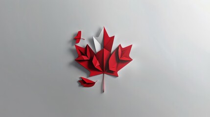Stylish logo for Canada National Day, incorporating a graphic Canadian flag in a compact and clean design on white