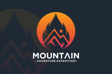 Fire mountain logo design unique concept simple style Premium Vector Part 2