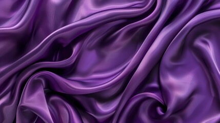 Obraz premium Royal purple silk satin fabric draped smoothly, close-up