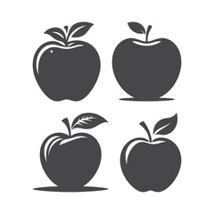 Apple vector, apple silhouette vector