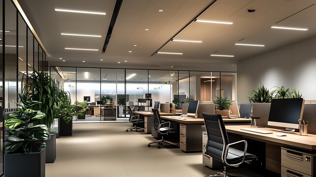 contemporary office space with smart