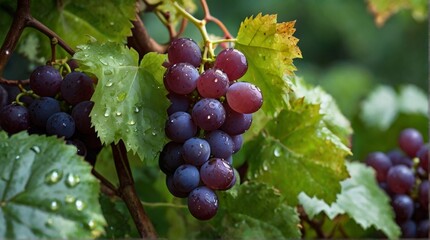 Fresh Grapes on a Vine