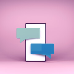 Mobile phone and speech bubble