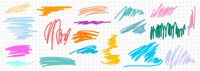 Background with abstract scribbles on paper. Complex and chaotic texture. Wavy background. Colorful tangled pattern. Elements for design