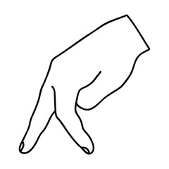 Doodle Walk icon. Hand drawn gesture symbol. Line art style graphic design element. Png clipart isolated on transparent background