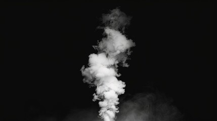 Looping pixel steam smoke rising against black background