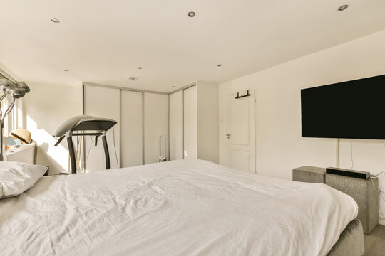 Spacious modern bedroom in Amsterdam home