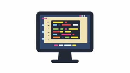 Fototapeta premium Computer monitor displaying code in a web design application