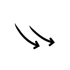 Hand drawn curved arrow 