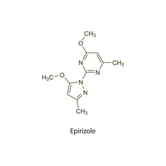 Epirizole flat skeletal molecular structure NSAID drug used in Pain treatment. Vector illustration scientific diagram.