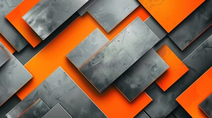 Abstract orange and grey geometric pattern background