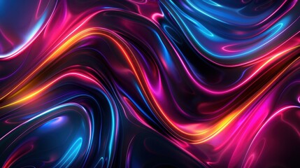 Fototapeta premium Abstract neon swirls in vibrant hues