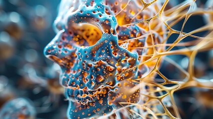 Closeup view of the human nervous system