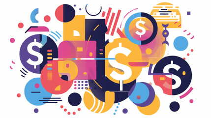 Money is a concept. This colorful vector graphic shows it in a simple and clear way.