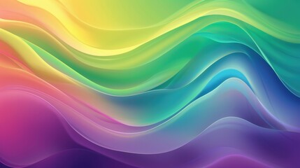 Vivid abstract gradient banner background with wavy lines