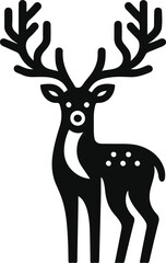 Cute deer black vector illustration
