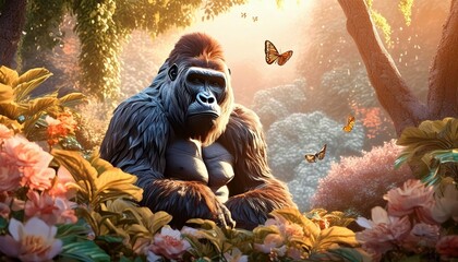 Obraz premium A gorilla in the jungle 