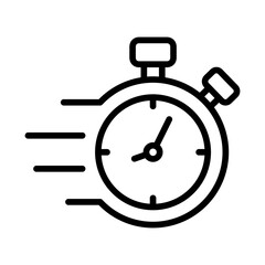 fast time icon line vector design