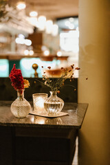 Blumen in einer Glasvase