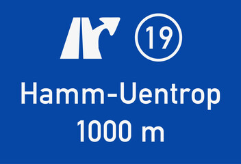 Autobahn 2, Ausfahrt  19, Hamm-Uentrop, Nachbildung