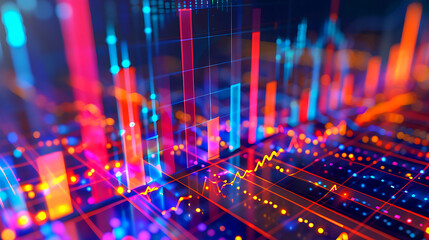 Fototapeta premium Data analysis. Data bars. Calculations, statistics. Future-proof programming