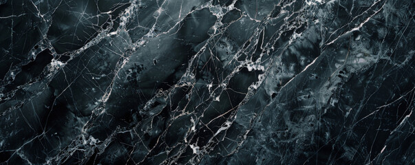 Naklejka premium A sleek marble background with a dark grey and white veined texture. The polished, luxurious surface adds an elegant, sophisticated feel.