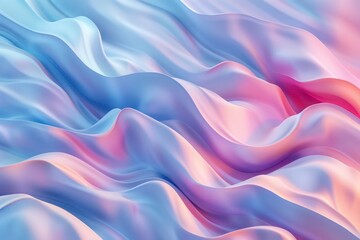 Obraz premium Abstract Background, a 3D display of gently curving pastel waves, creating a calming and visually captivating scene