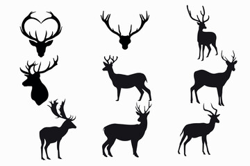 deer silhouette, vector collection