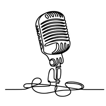 black line art microphone clip art preview