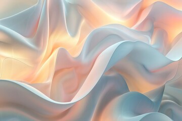 Obraz premium Abstract Background, a 3D abstract background featuring smooth, undulating organic shapes in muted pastel shades, with a soft, ethereal glow, 