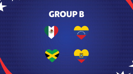 Group B Emblem Heart American Football USA 2024 Abstract Design Logo Symbol Vector illustration