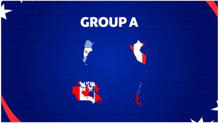 Group A Flag Map American Football USA 2024 Abstract Design Logo Symbol Vector illustration