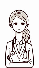 Fototapeta premium A lady doctor busy in her work