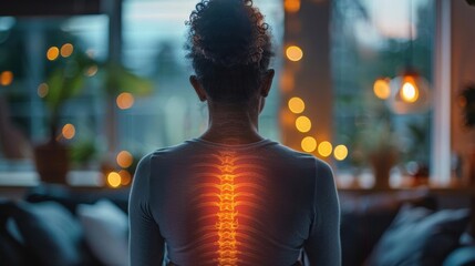 A peaceful evening setting, with a person illuminated by glowing lights, suggesting introspection and relaxation amidst plants