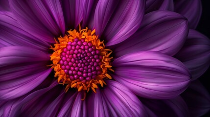 Fototapeta premium Macro shot of a vibrant purple dahlia flower