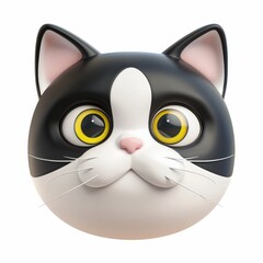 Fototapeta premium Close-up of a 3D cats head