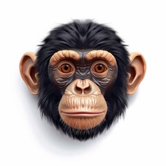 A close-up portrait of a chimpanzees face, rendered in intricate detail