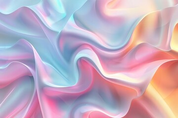 Fototapeta premium Abstract Background, a 3D abstract background featuring smooth, organic shapes in a range of pastel colors, with intricate details and a soft glow