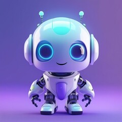 Moderner Begleiter: Süßer 3D-Roboter in minimalistischem Stil
