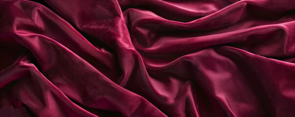 Fototapeta premium Elegant velvet background in a rich burgundy with a plush, luxurious texture. The opulent fabric adds a touch of sophistication and warmth, perfect for high-end or romantic designs