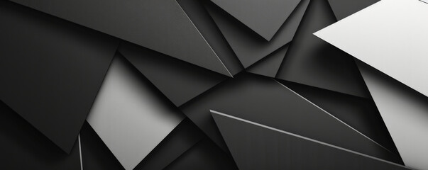 Minimalist black and white geometric background with sharp contrasts, clean lines, and smooth textures. The modern, sophisticated look adds an elegant, contemporary touch to any design element