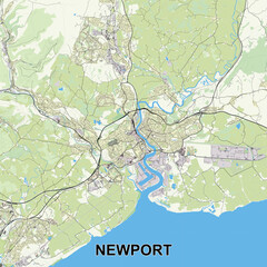 Newport, United Kingdom map poster art