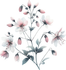 Obraz premium bush with white flowers in watercolor style